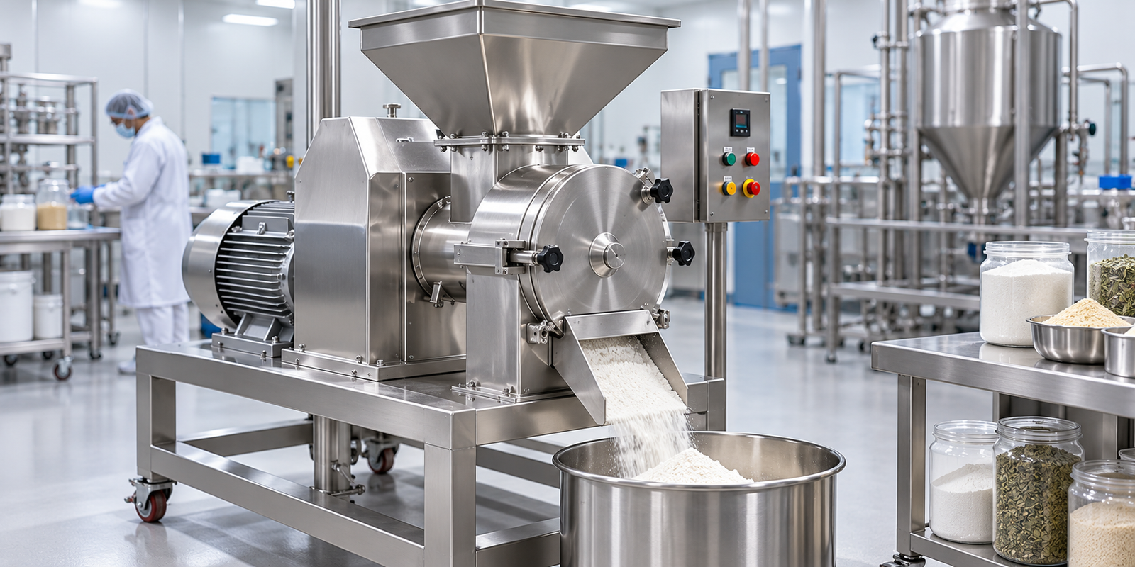 Industrial stainless steel multimill machine for pharmaceutical granulation and powder processing