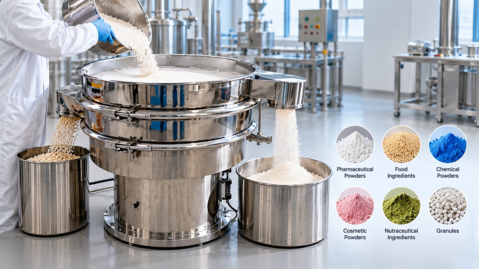 Vibro Sifter Manufacturer for pharmaceutical powder screening